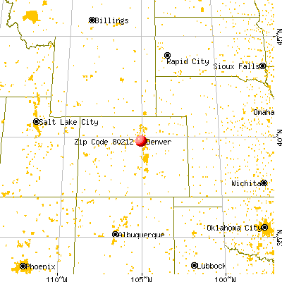 Denver, CO (80212) map from a distance