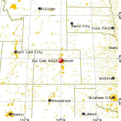 Lakewood, CO (80214) map from a distance