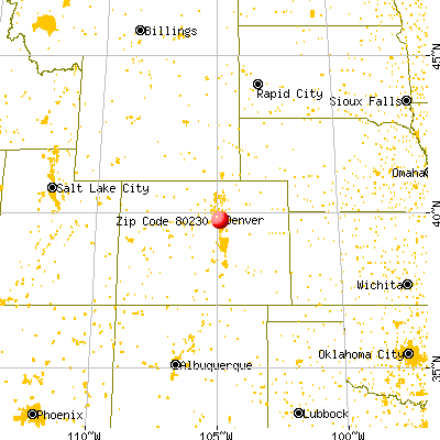 Denver, CO (80230) map from a distance