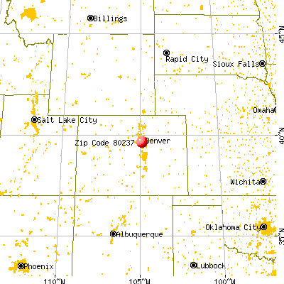 Denver, CO (80237) map from a distance