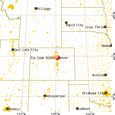 Denver, CO (80249) map from a distance