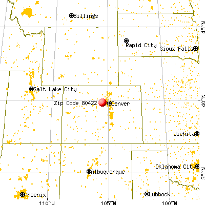 Black Hawk, CO (80422) map from a distance