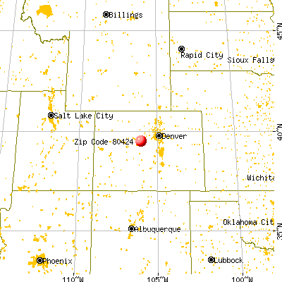 Breckenridge, CO (80424) map from a distance