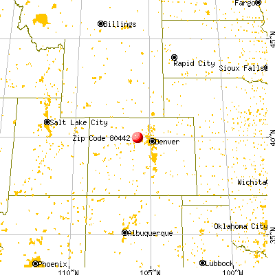 Fraser, CO (80442) map from a distance