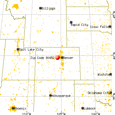 Idaho Springs, CO (80452) map from a distance