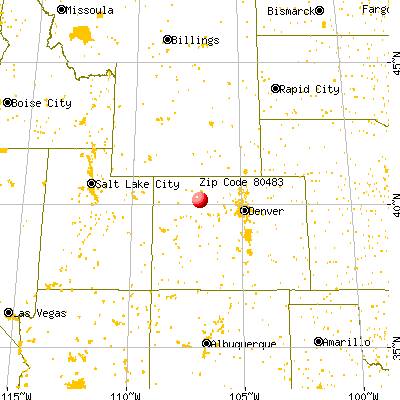 Yampa, CO (80483) map from a distance
