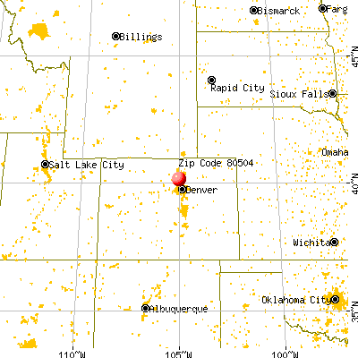 Longmont, CO (80504) map from a distance