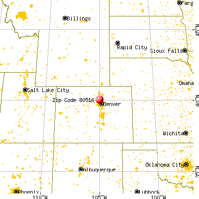 Erie, CO (80516) map from a distance