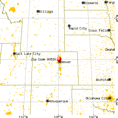 Frederick, CO (80530) map from a distance