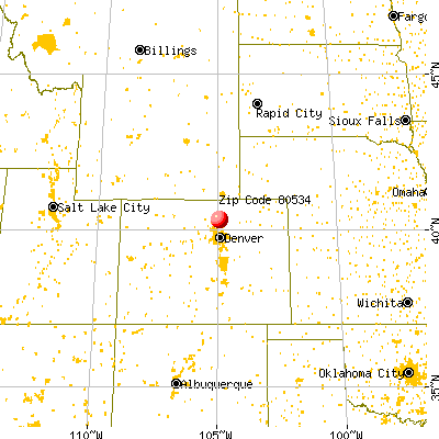 Johnstown, CO (80534) map from a distance