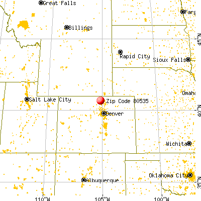Laporte, CO (80535) map from a distance