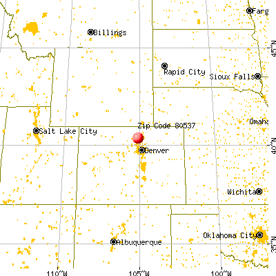 Loveland, CO (80537) map from a distance
