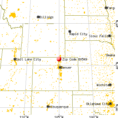 Wellington, CO (80549) map from a distance
