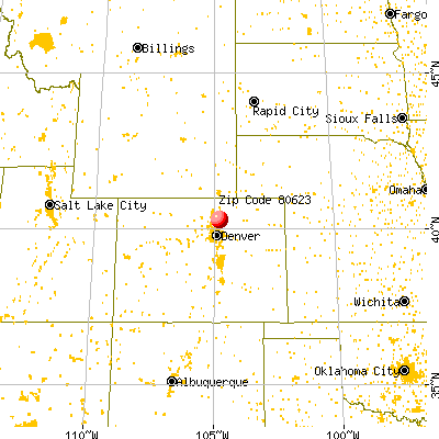 Gilcrest, CO (80623) map from a distance