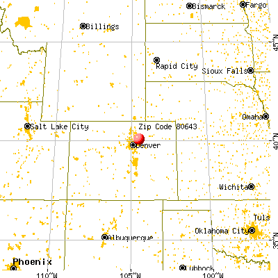 Keenesburg, CO (80643) map from a distance