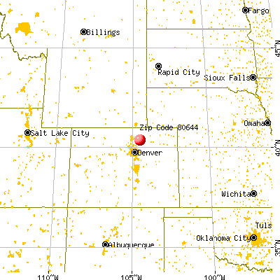 Kersey, CO (80644) map from a distance
