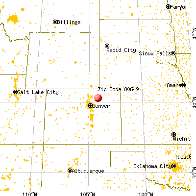 Orchard, CO (80649) map from a distance