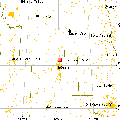 Pierce, CO (80650) map from a distance