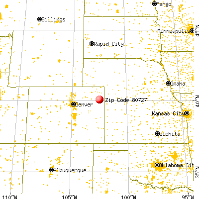 Eckley, CO (80727) map from a distance