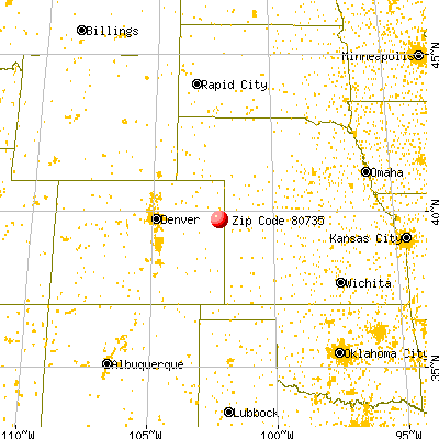 Idalia, CO (80735) map from a distance