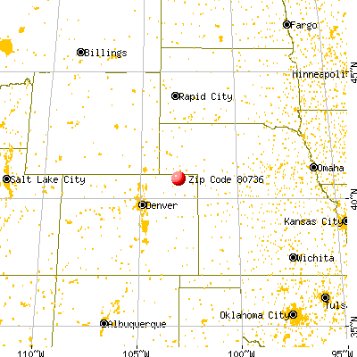 Iliff, CO (80736) map from a distance