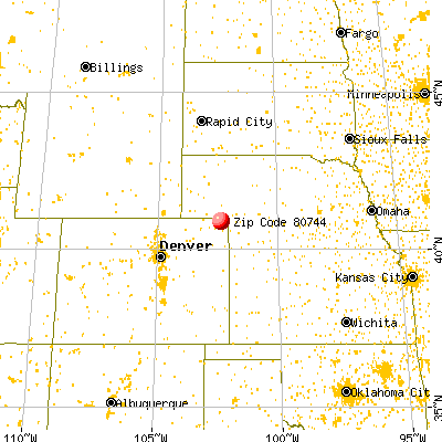 Ovid, CO (80744) map from a distance