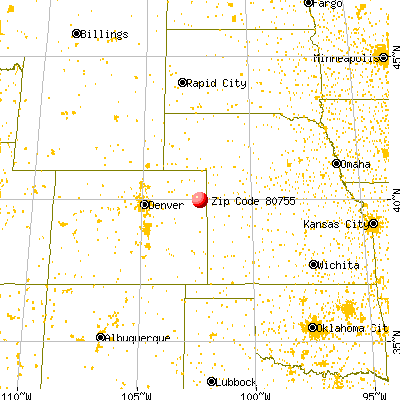 Vernon, CO (80755) map from a distance