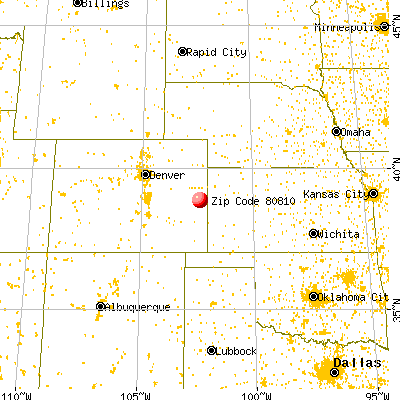 Cheyenne Wells, CO (80810) map from a distance