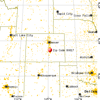 Fountain, CO (80817) map from a distance