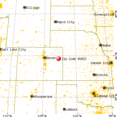 Joes, CO (80822) map from a distance