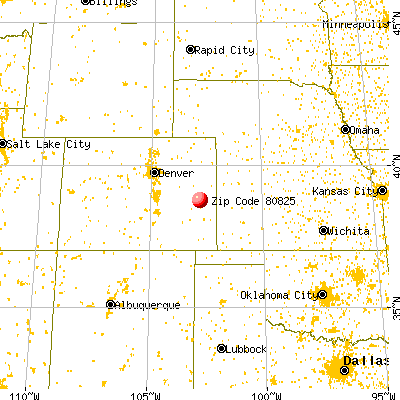 Kit Carson, CO (80825) map from a distance