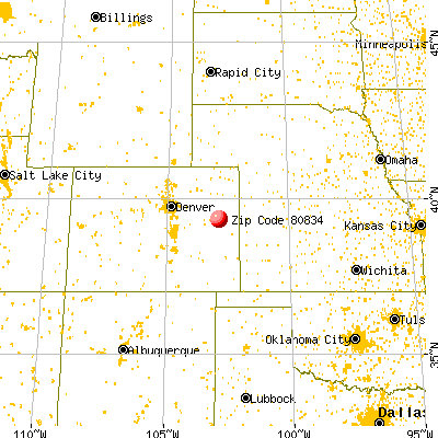 Seibert, CO (80834) map from a distance