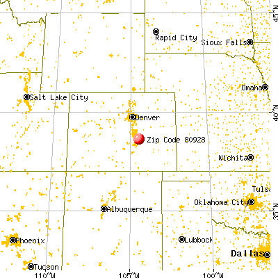 Fountain, CO (80928) map from a distance