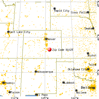 Boone, CO (81025) map from a distance