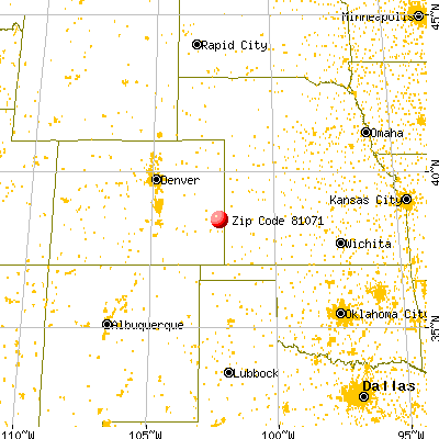 Sheridan Lake, CO (81071) map from a distance