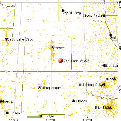 Sugar City, CO (81076) map from a distance