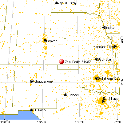 Vilas, CO (81087) map from a distance