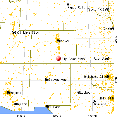 Walsenburg, CO (81089) map from a distance