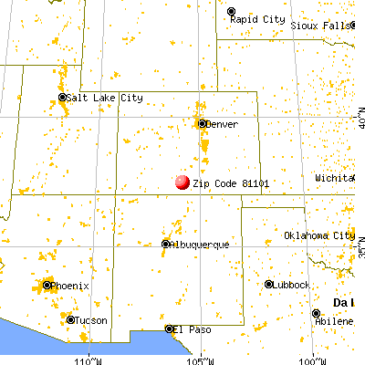 Alamosa, CO (81101) map from a distance