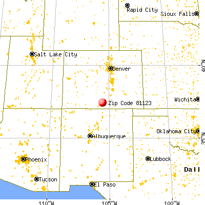 Blanca, CO (81123) map from a distance