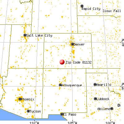 Del Norte, CO (81132) map from a distance