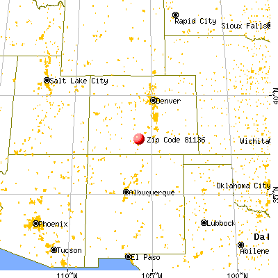 Hooper, CO (81136) map from a distance