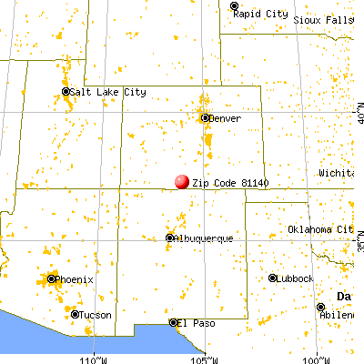 La Jara, CO (81140) map from a distance