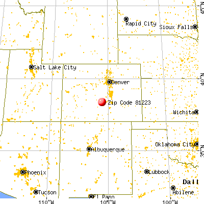 Coaldale, CO (81223) map from a distance