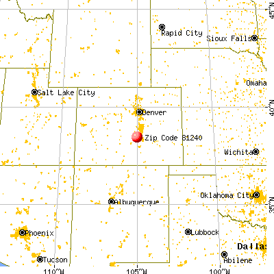 Penrose, CO (81240) map from a distance