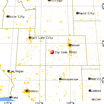 Orchard City, CO (81410) map from a distance