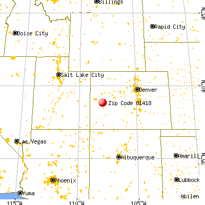 Orchard City, CO (81418) map from a distance