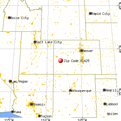 Olathe, CO (81425) map from a distance