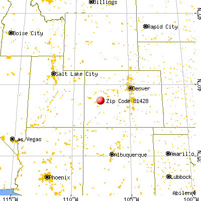Paonia, CO (81428) map from a distance