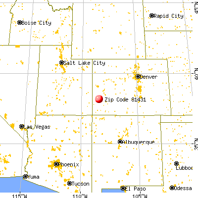 Redvale, CO (81431) map from a distance